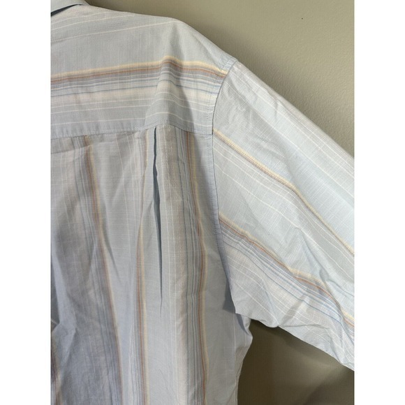 Tommy Bahama blue Stripe Button Collar Cotton Dress Shirt size large ***FLAW*** - Picture 13 of 14